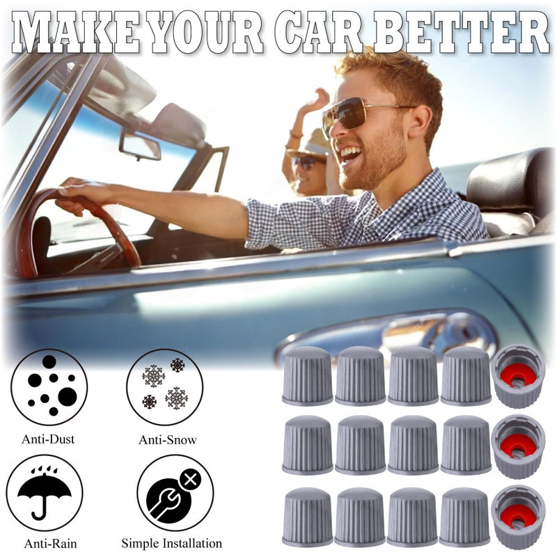 MEAJOO 30 قطعة أغطية جذعية صمام الإطارات TPMS، سدادة محكمة الغلق مقاومة للغبار شديدة التحمل، مع سدادة مطاطية على شكل حرف O، أغطية ساق صمام الإطارات العالمية للسيارات وسيارات الدفع الرباعي والشاحنات والدراجات والدراجات النارية والدراجات (رمادي) - Image 5